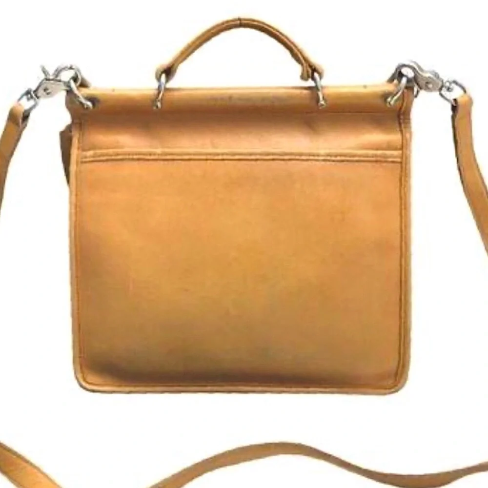 Vintage COACH WILLIS Camel Glove Tanned Leather Turn Lock Crossbody Bag 9927 USA - Picture 2 of 15